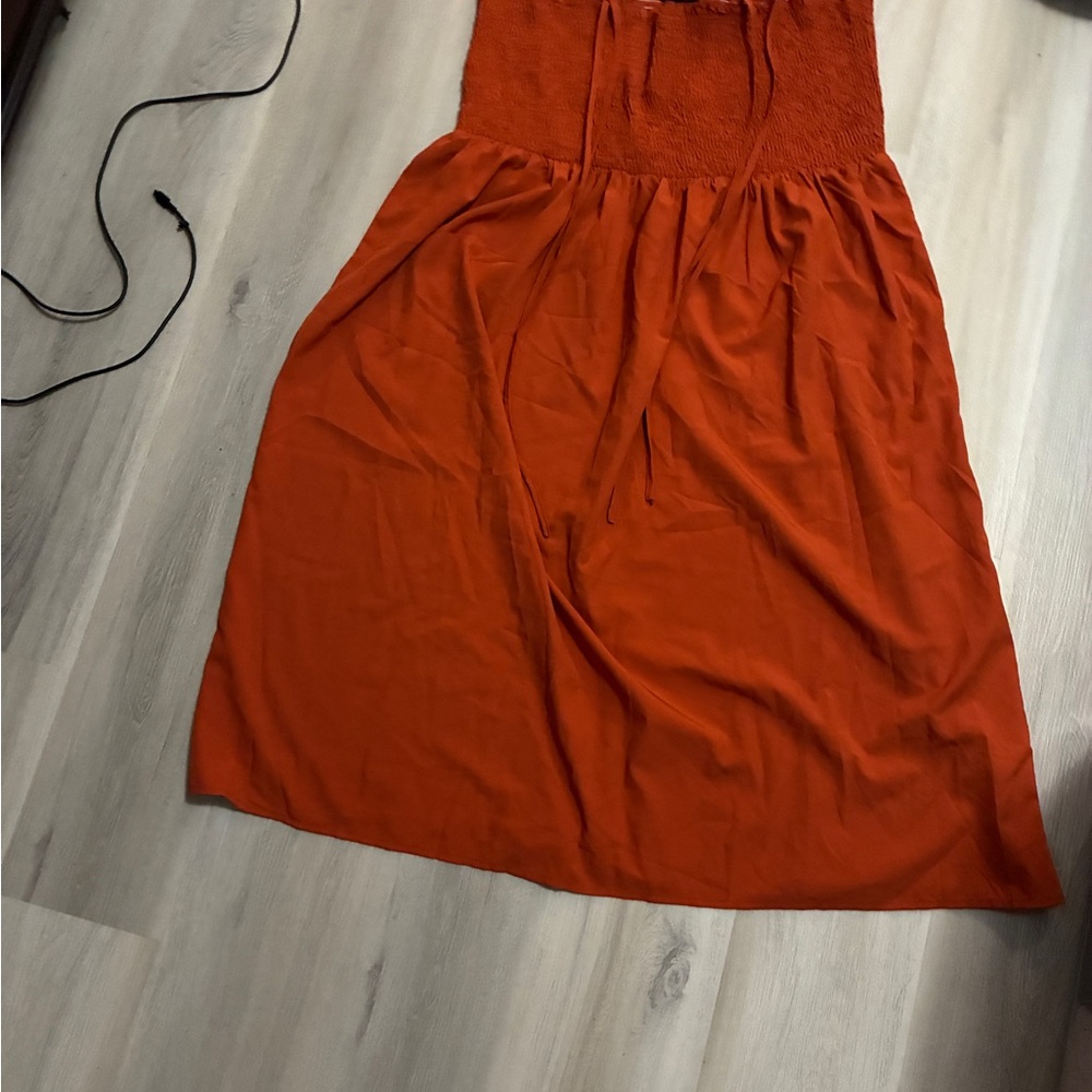 SHEIN Vibrant Orange Midi Dress